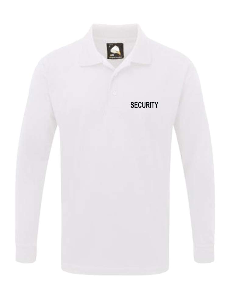 Workwear World Unisex White Embroidered 'Security' Doorman Bouncer Long Sleeve Polo Shirt (Xxl)