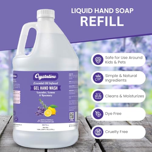 Image of Lavender Essential Oil Gallon Liquid Hand Soap Refill (1 Gal), Non-Toxic Bathroom Hand Wash Soap Bulk Non-Antibacterial, Jabon Para Manos, handsoap gallon bulk refill deals, 洗手液