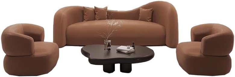 Special-Shaped Creative Sofa, Brown Memory Foam U Shaped Sofa, Comfy Floor Couches, for Living Room, Reception Area 2.1mD