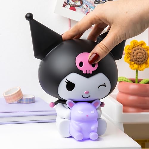 Paladone Kuromi GloBuddies lampka nocna, oficjalna licencja Sanrio lampa LED 3D, zasilana bateriami, prezent dla fanów Hello Kitty