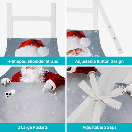 Lot de 2 tabliers Père Noël dans la neige multicolores taille unique - 4