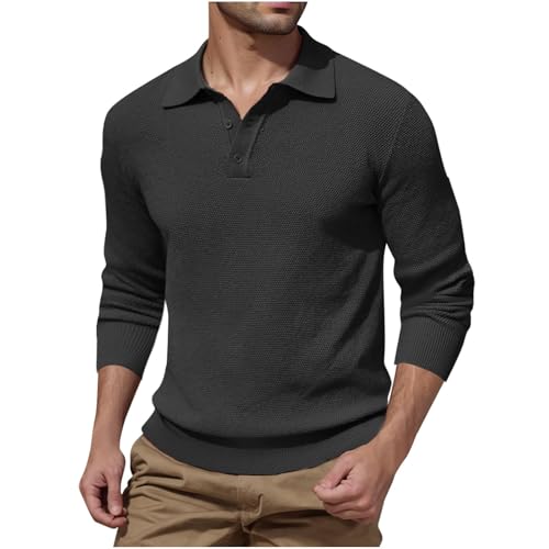 Mens Henley Shirts Long Sleeve Pullover Tops Casual 3 Button Tee Shirts Solid Color Soft Lightweight Basic T-Sirts