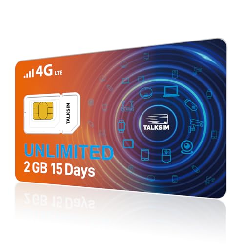 Unlimited Data SIM Card 2GB 15Days Compatible with AT&T and