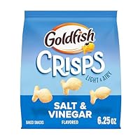Goldfish Crisps Salt & Vinegar Flavored Baked Chip Cracker Snacks, 6.25 Oz Bag