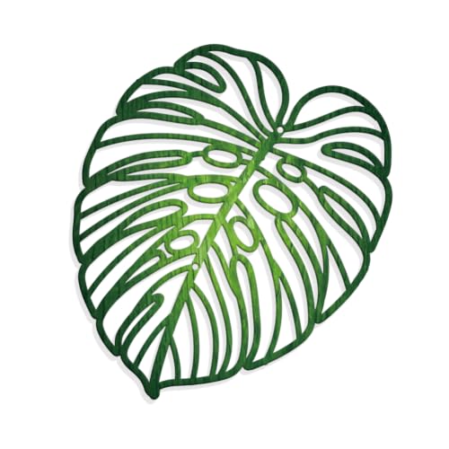 Image of GOMAKERER Metal Palm Leaves Wall Art Decor, Tropical Leaf Wall Hanging Decor Vintage Hollow Hanging Artwork for Hallway Bedroom Bathroom Garden House, 11.69x10.51 Inch