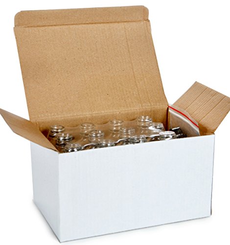 Vivaplex, 12, Clear, 2 Oz Glass Bottles, With Lids #TOP3