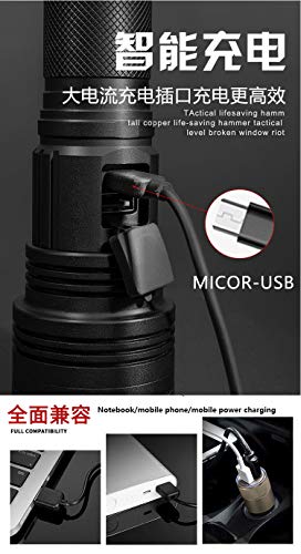 Lampe de poche T6 rechargeable USB et LED multifonction