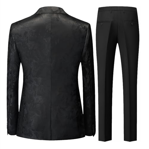 UNINUKOO Men's 3 Piece Suit Formal Dinner Classic Wedding Prom Regular Fit Peak Lapel Tuxedo for Men2