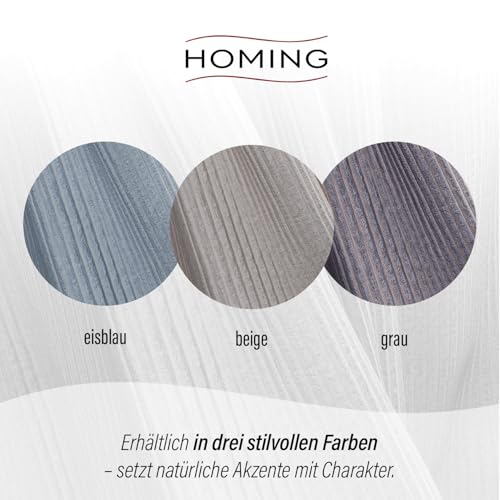 Homing Cord-Vorhang Sven Beige | Schlaufenvorhang inkl. Multifunktionsband | Blickdichter Vorhang Schlafzimmer & Wohnzimmer | Blickdicht mit verdeckten Schlaufen | 140x245 cm | 1 STK.