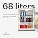 Klarstein Audrey Evo 68L Mini Kühlschrank - Retro-Design, Leise 40 dB, Kompressor, Verstellbare Füße, Wendetür, Kühlschrank Klein für Schlafzimmer und Büros, Creme