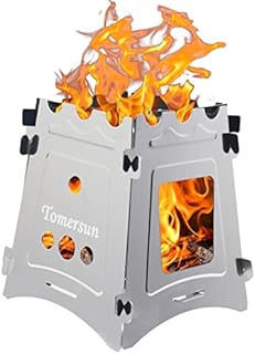 Camping Wood Stove Backpacking Stoves Portable Wood Stoves Folding Durable Camping Cooking Stove Stainless Steel Backpacking Stove Wood Burning Camp Stove Compact for Outdoor Hiking Camping Picnic BBQ