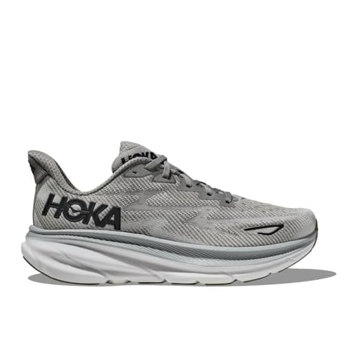 HOKA Clifton 9 Tênis de corrida masculino Performance Road, Harbor Mist/Preto, 42
