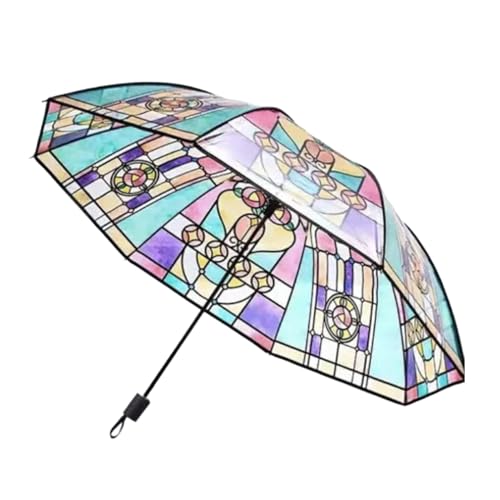 dzqad Transparenter Vintage-Sonnenschirm, Stained Glass Umbrella, Handbemalte Transparente Regenschirme, Vintage Windproof Regenschirme mit acht Glasfaserrahmen für Ehefrau, Kollegen, Freundin, dzqad Transparenter Vintage-Sonnenschirm, Stained Glass Umbrella, Handbemalte Transparente Regenschirme, Vintage Windproof Regenschirme mit acht Glasfaserrahmen für Ehefrau, Kollegen, Freundin,