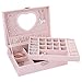 Produktbild Teet Schmuckkästchen mit Schloss, tragbare Aufbewahrungsbox für Damen, Ohrringe, Ringe, Halsketten, Leder, Leder, rose, Free Size