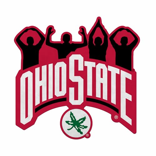 Rico Industries NCAA Ohio State Buckeyes O-H-I-O Hand Sign Shape Cut Pennant - Home and Living Room Décor - Soft Felt EZ to Hang