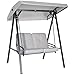 Outsunny Hollywoodschaukel 2-Sitzer Gartenschaukel mit Verstellbarem Dach, Kissen, Schaukelbank bis 220 kg Belastbar, für Garten, Balkon, Grau, 145 x 116 x 172 cm