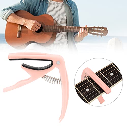 Eujgoov Guitar Capo, Abs Shell 6-String Guitar Clamp With Spring For Acoustic And Electric Guitars (Light Pink) #TOP2