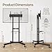 ECOTINY Upgraded Rolling TV Stand for 32-86 Inch TVs up to 200 lbs, Heavy Duty Mobile TV Cart with Laptop Shelf, Height Adjustable Portable TV Stand with Lockable Wheels, Max VESA 600x400mm