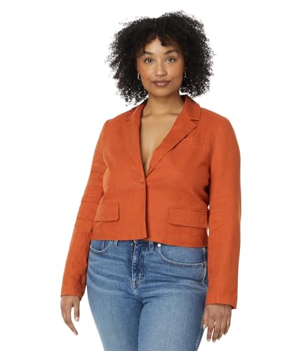 Madewell Women's Cropped Blazer Refined Linen