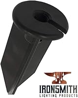 8" Black Outdoor Light Stake - Durable Resin Ground Spike with Wireway for Path, Spot & Flood Lights, Universal 1/2" NPT Fit