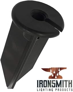 8" Black Outdoor Light Stake - Durable Resin Ground Spike with Wireway for Path, Spot & Flood Lights, Universal 1/2" NPT Fit