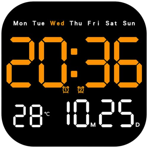 Horloge murale LED pour bureau avec télécommande et thermomètre - 7