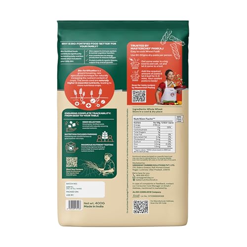 Image of Better Nutrition Bioforitified Wheat Fusilli Pasta | Rich in Iron & Zinc | No Maida | 100% Natural | Healthy Pasta | High Fiber For Digestive Ease | 400g