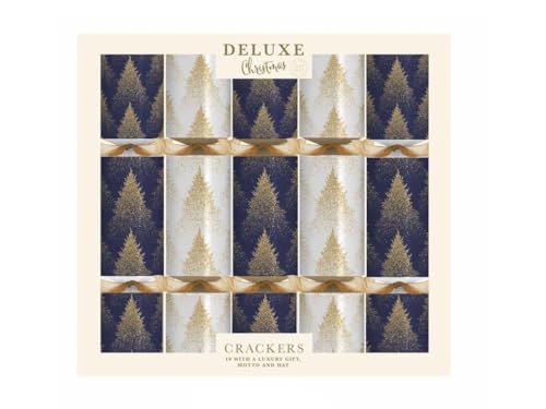 OnlineStreet Classic Christmas Party Crackers for loved ones | Birthday Party Crackers | Luxury Christmas Party Crackers | Multicolour (Brown Cream Tree - Pack of 10)