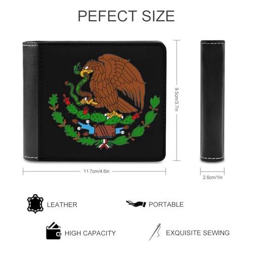 Mexican Flag Symbol Fashion Bifold Wallets for Men Women Slim & Thin Credit Card Holder Wallet Purse2