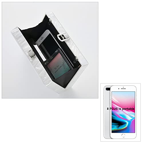 Women Acrylic Clutch Bag For Evening Party Crossbody Shoulder Bag For Special Event With Modern Classic Style Bag (White) #TOP5