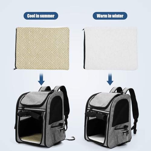 Mochila para gatos extensible con correa interior de seguridad y diseño plegable 6