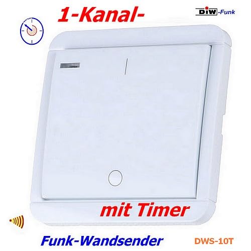 DIW-Funk Minuteur PT-541 - Émetteur mural sans fil avec arrêt automatique programmable 5 temps + interrupteur radio encastrable DES-2300 230 V/2300 W – vue 4