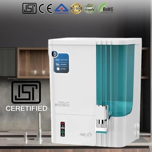 Image of AQUA 2090 Next Technology RO+Alkailne+Copper+Zinc+Tank Uv+TDS Controller Water Purifier, 9-Stage Filtration, 10L Tank, 110 GPD 3000 tds working, Fully Automatic, 1 year warranty (glorious white green)