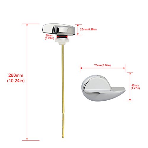 Image of Universal Toilet Tank Flush Lever - Deluxe Side Mount Brass Handle Replacement Fit Most Toilets