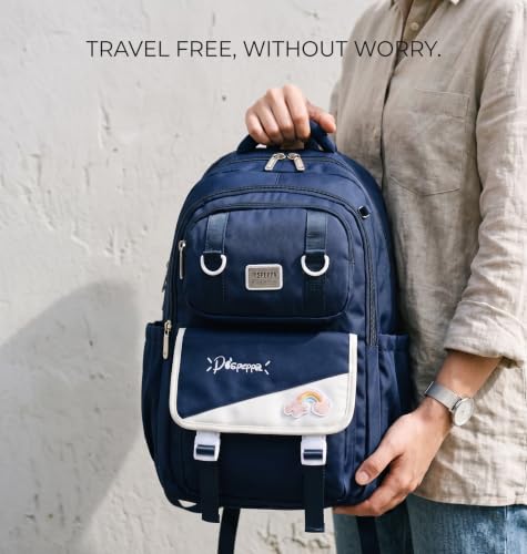 Image of ADSON kawaii Girls Travel School Bag|Backpack Of Large Capacity Aesthetic Stylish Girls Korean Laptop Bag Rucksack for School |College Bags Cute Bookbag for Teens Water Resistance 18 Inches
