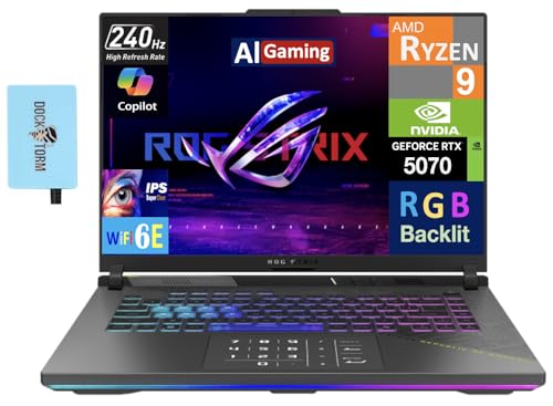 Image of ASUS ROG Strix G16 AI Gaming Laptop 16.0 inch 240Hz IPS WQXGA Display (AMD Ryzen 9 9955HX, GeForce RTX 5070 8GB, 64GB DDR5, 4TB PCIe SSD, RGB KB, WiFi 6E, Win 11 Pro) w /DKZ USB Port Expander