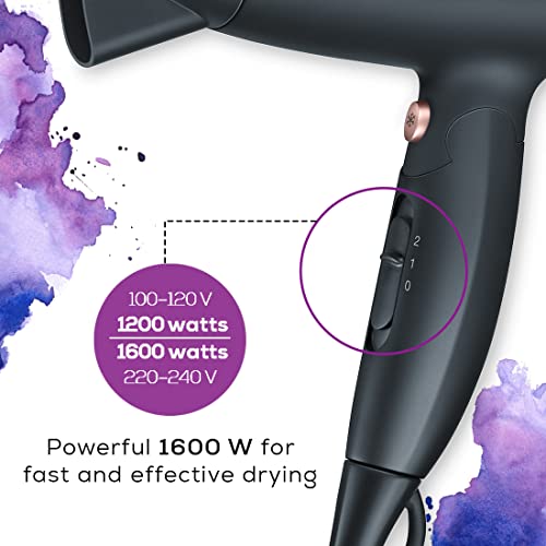 Beurer HC25 Travel Hair Dryer 3 years Warranty 1600 Watts, Black - Image 3