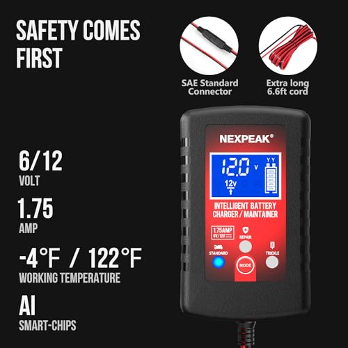 Nexpeak 2-Pack Smart Fully Automatic 6V 12V Battery Charger Maintainer For Car thumb #4