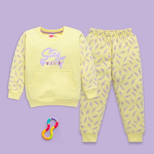 Image of LuvLap Baby Girls Full Sleeve Sweatshirt & Pyjama Set