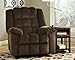 Signature Design by Ashley Ludden Ultra Plush Manual Rocker Recliner with Tufted Back, Dark Brown