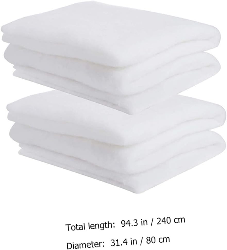 Toyvian 2pcs Christmas Artificial Snow Blankets Thickened White Fluffy Snow Carpet Decorative Cotton for Holiday Winter Decor Indoor Party Supplies