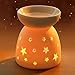 Nocna lampa zapachowa Ceramiczny palnik olejkowy, świeca do piekarnika Kadzidło Kuchenka do aromaterapii Dyfuzor oleju Świecznik na tealighty Świecznik na prezent Wystrój pulpitu (Gwiazda)