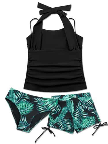 Cordon de serrage ajustable sur ce maillot de bain 3 pièces pour filles