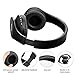 immagine 1JIUHUFH Bluetooth 4.2 Cuffie Wireless Pieghevole con Microfono Incorporato/Lettore MP3/Radio FM/Auricolari comodi, Supporta la Modalità di Chiamata a Mani Libere/PC/Cellulare (Nero)