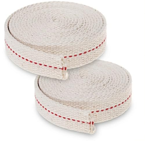 3/4 Inch Oil Lamp Wick 2 Rolls 13 Feet Flat Cotton Replacement Wick for Oil Lamps Oil Lanterns and Oil Burners Cut to Fit Kerosene Lamp Wick