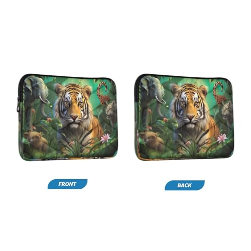Funda para portátil 13-14 pulgadas con diseño animales selva miniatura 2