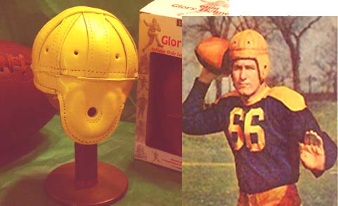 1940 Mini Old Green Bay Leather Football Helmet : Sports & Outdoors