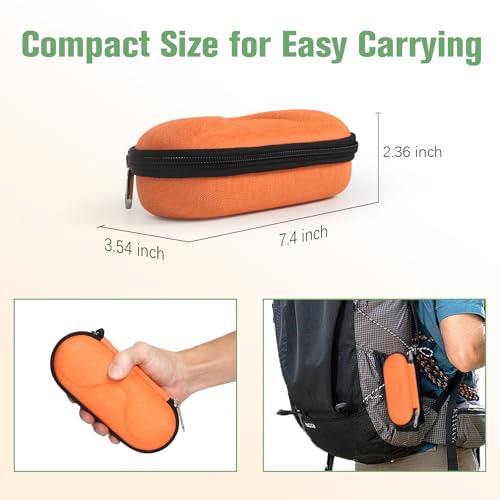 Image of Bukere Sunglasses Case, Hard Shockproof Glasses Case with Secure Strap & Carabiner Hook, Eyeglasses Storage Organizer