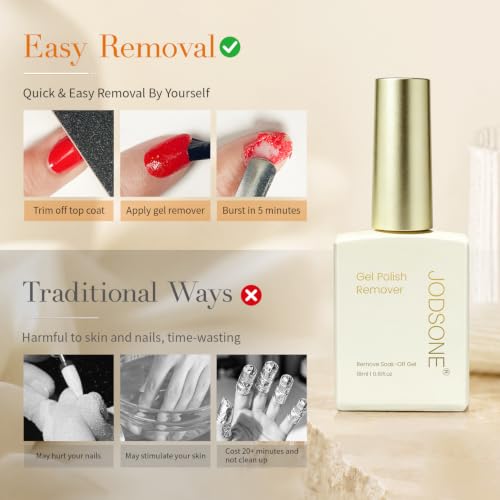 Image of JODSONE Gel Nail Polish Remover, 18ML No Soak Formula for Easy Removal