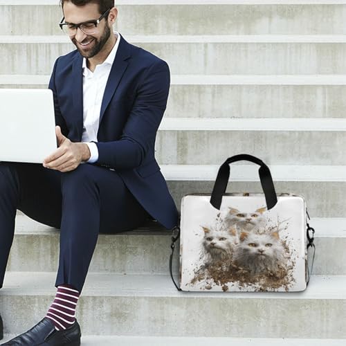 Funda para portátil con correa y asa 15.6 pulg diseño gato turco miniatura 2